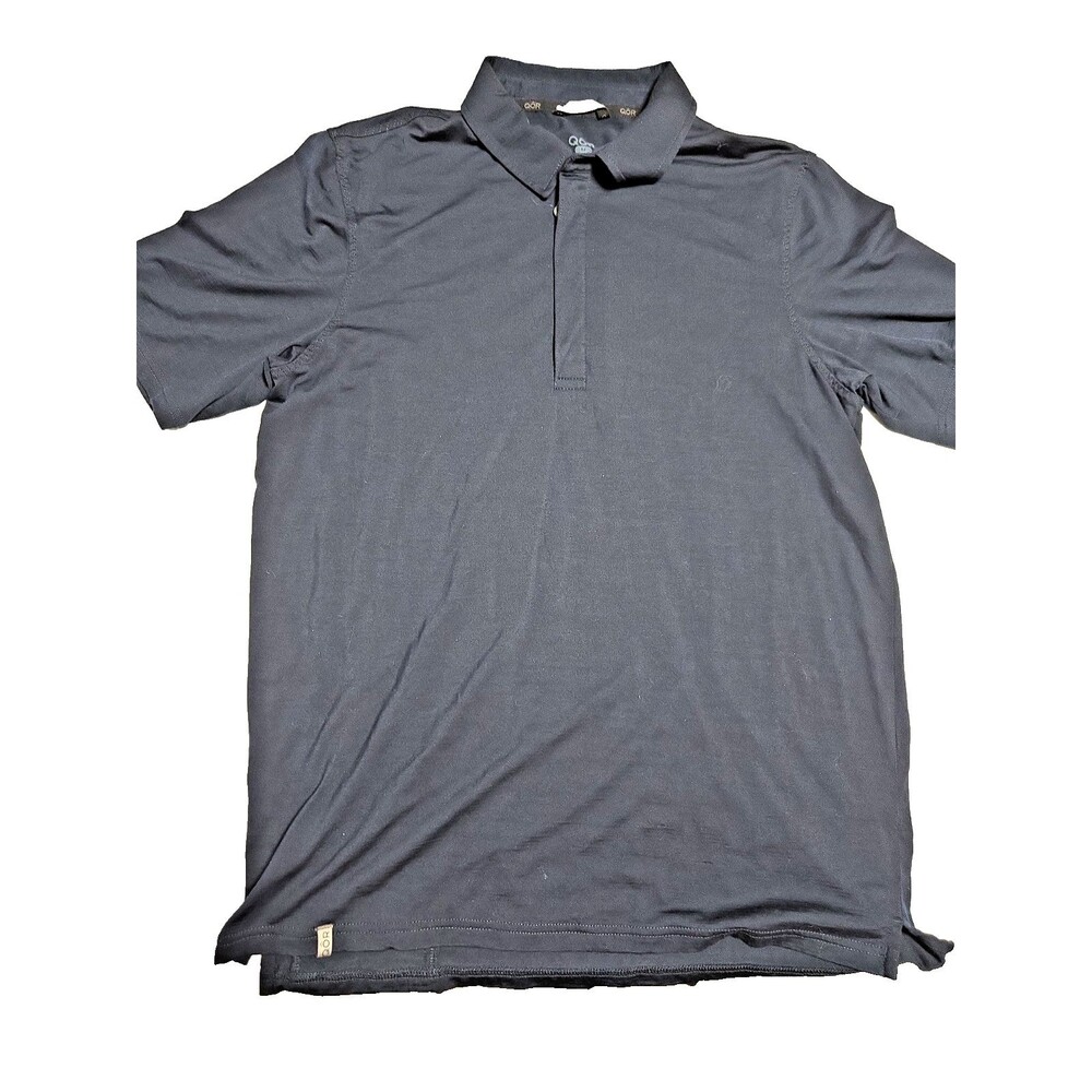 Qor Merino Wool Zip Polo Shirt M Dark Blue Hiker Outdoor Trekk Casual  Men